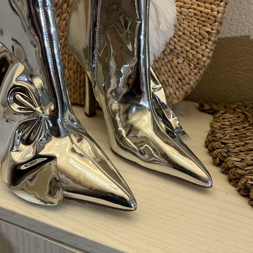 Sam Edelman Silver Heeled Boots New size 8 - Picture 5 of 6